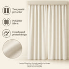 Window Curtain Pair features guide: unprinted illustration; see main image for purchased design