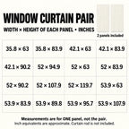 Window Curtain Pair sizes guide: unprinted illustration; see main image for purchased design