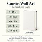 Canvas Wall Art sizes guide: unprinted illustration; see main image for purchased design