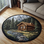 Cabin Comfort Round Mat Rug - washable non-slip printed rug