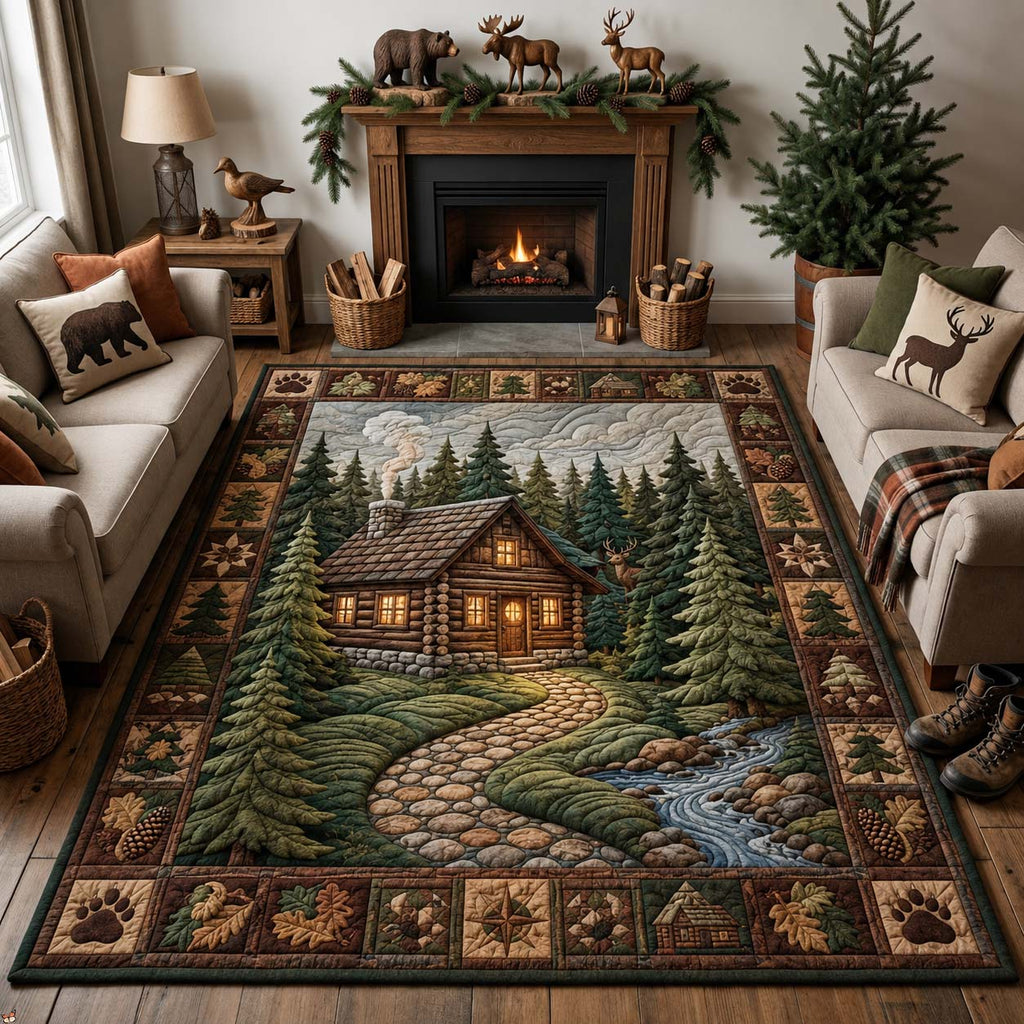 Cabin & Lodge area rug in a living room