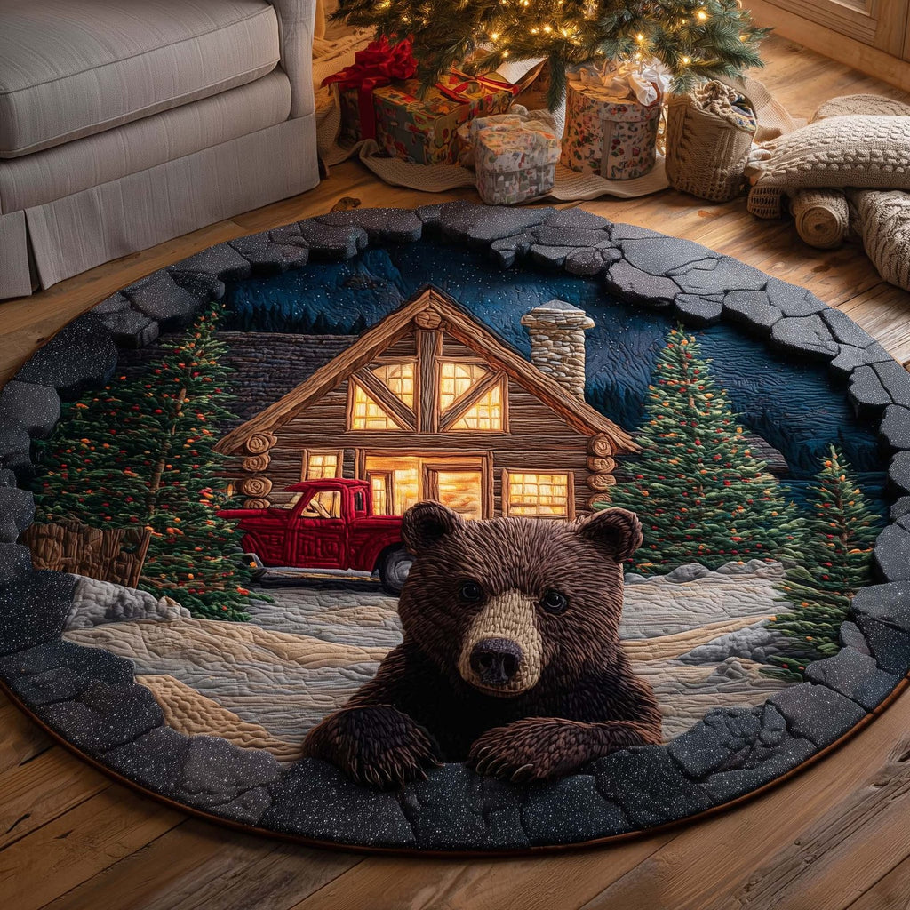 Cabin Retreat Round Mat Rug - Nature Design | Serene Home Decor