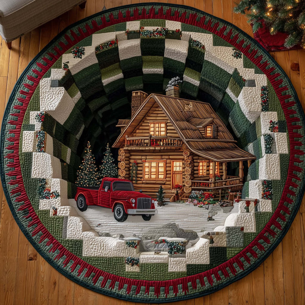 Cabin Retreat Round Mat Rug - Nature Design | Serene Home Decor