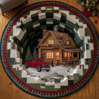 Cabin Retreat Round Mat Rug - Nature Design | Serene Home Decor