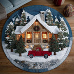 Cabin Retreat Round Mat Rug - Nature Design | Serene Home Decor