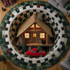 Cabin Retreat Round Mat Rug - Nature Design | Serene Home Decor