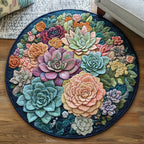 Cactus Love Round Mat Rug - washable non-slip printed rug
