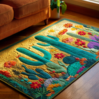 Cactus Sunset area rug in a living room