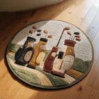 Caddie Golf Gear Round Mat Rug - washable non-slip printed rug