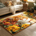 Calm Cat Rest area rug in a living room