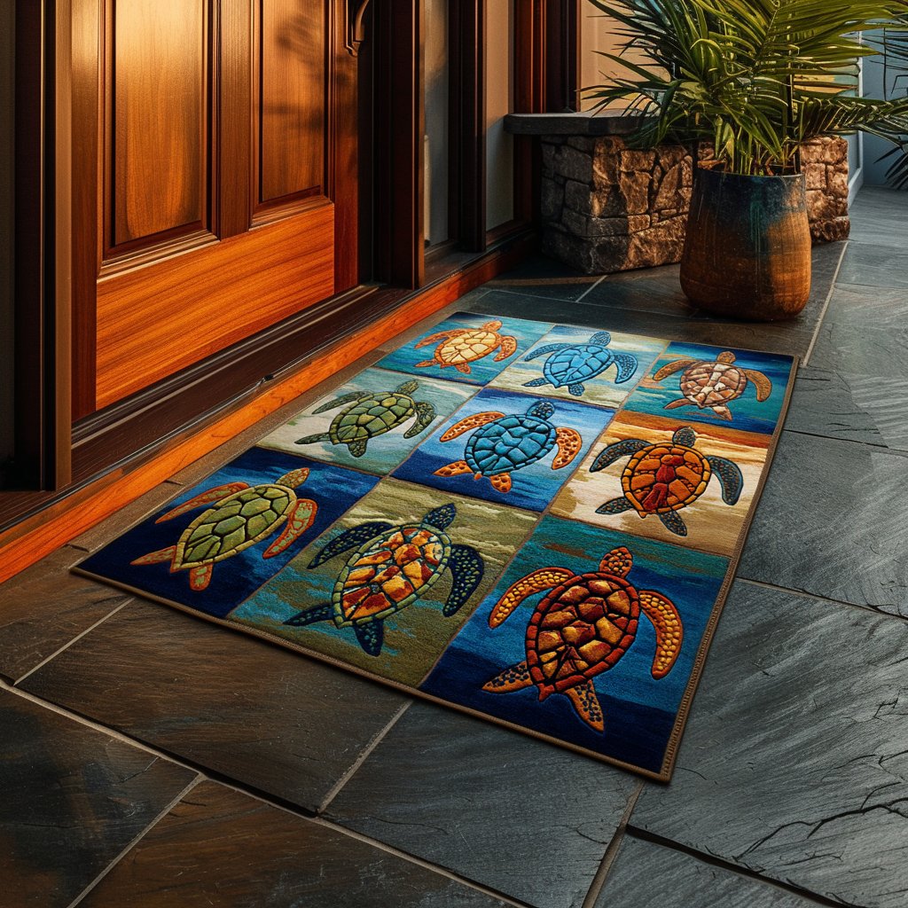 Calm Turtle Doormat - Cute Animal Design | Printed Welcome Doormat