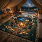 Camp Bliss area rug in a living room