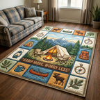 Camp Retreat area rug in a living room