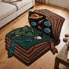 Camp Stack Custom Shape Area Rug - Nature Design | Die-Cut Non-Slip Rug - washable non-slip printed rug
