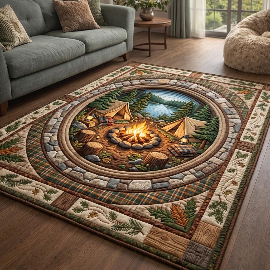 Camper Life area rug in a living room
