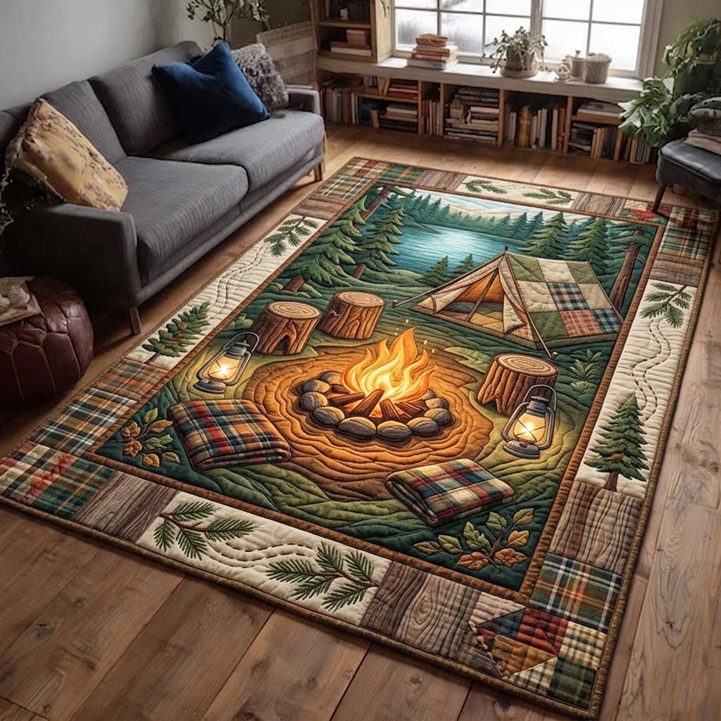 Camper Life area rug in a living room