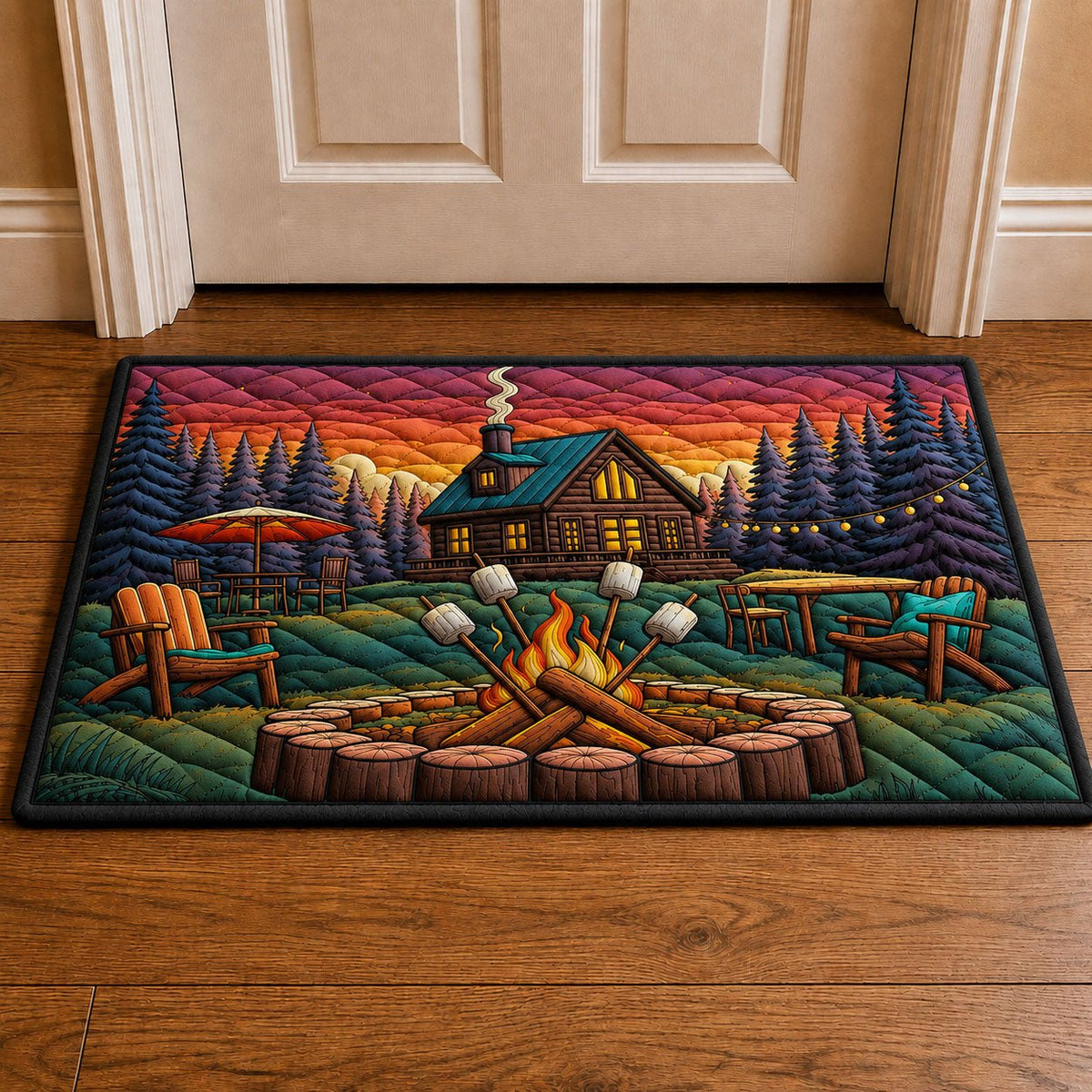 Campfire Marshmallow Doormat - Nature Design | Printed Welcome Doormat