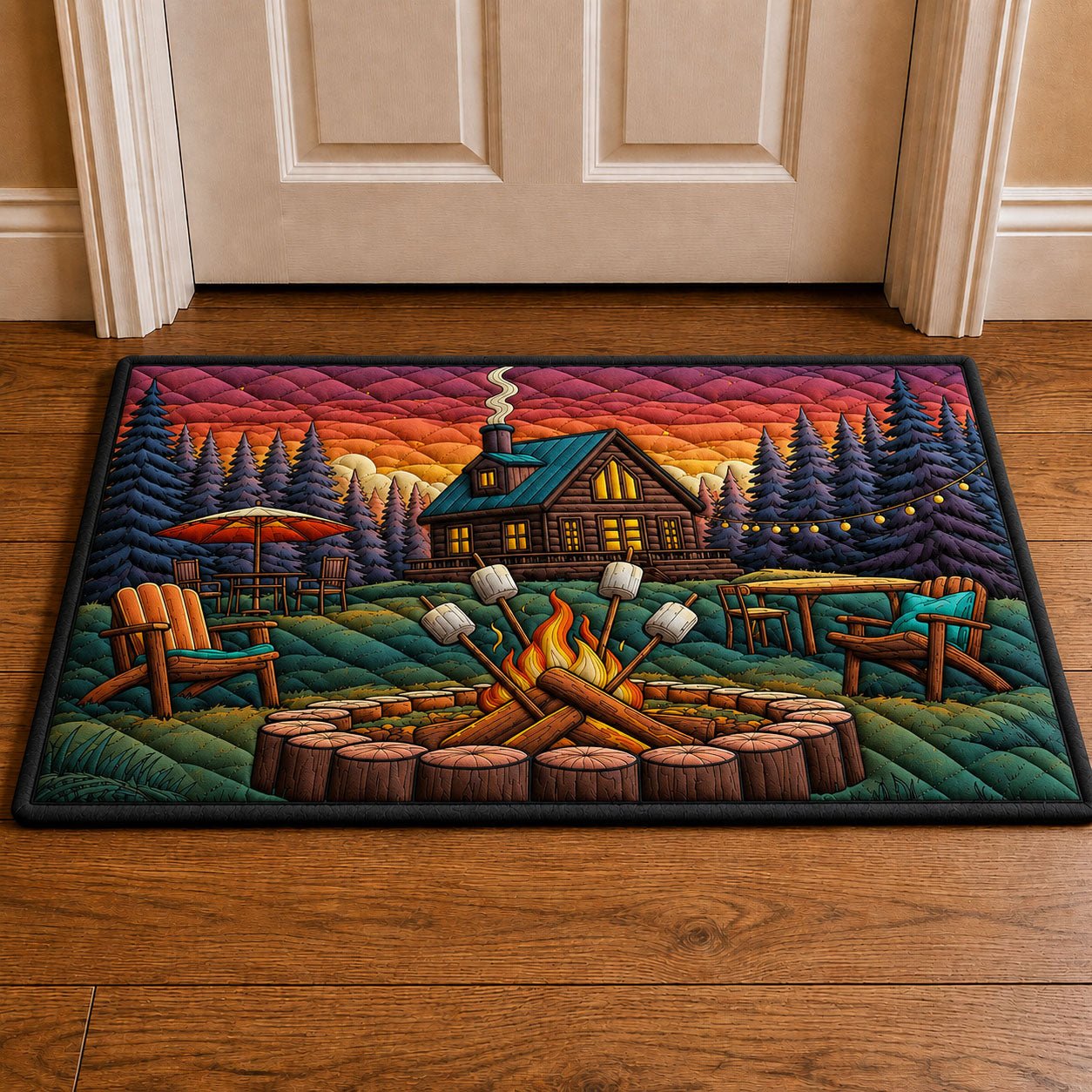 Campfire Marshmallow Doormat - Nature Design | Printed Welcome Doormat