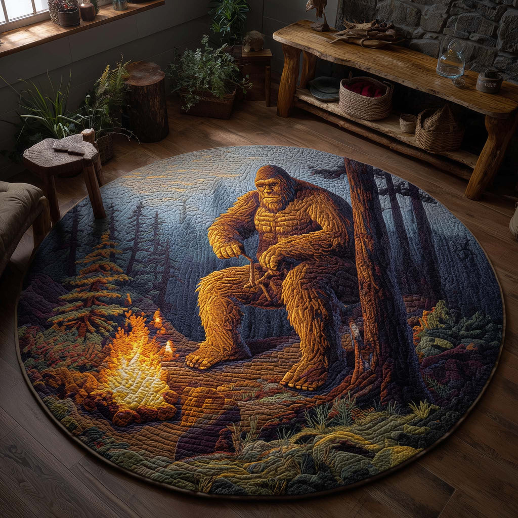 Campfire Story Bigfoot Round Mat Rug GFTOHD11458