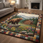 Camping Life area rug in a living room