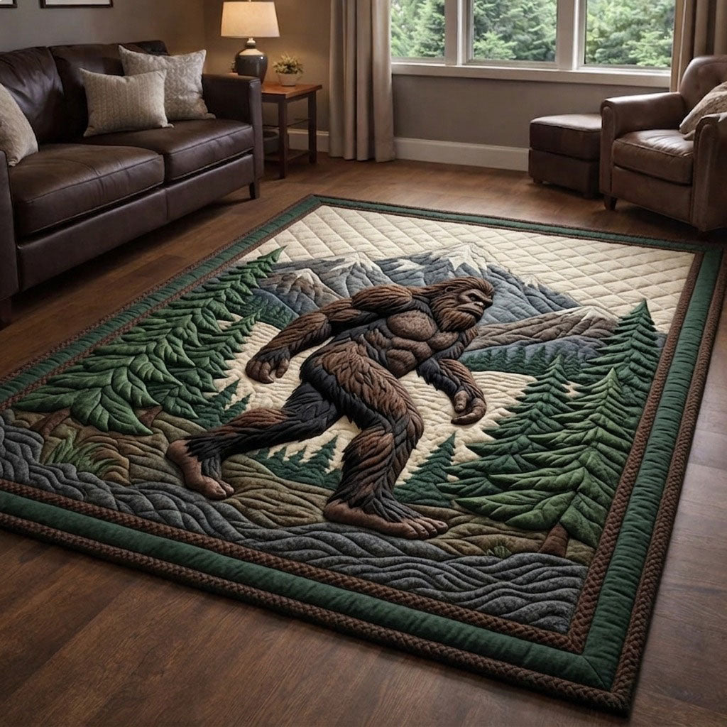 Camping Life area rug in a living room