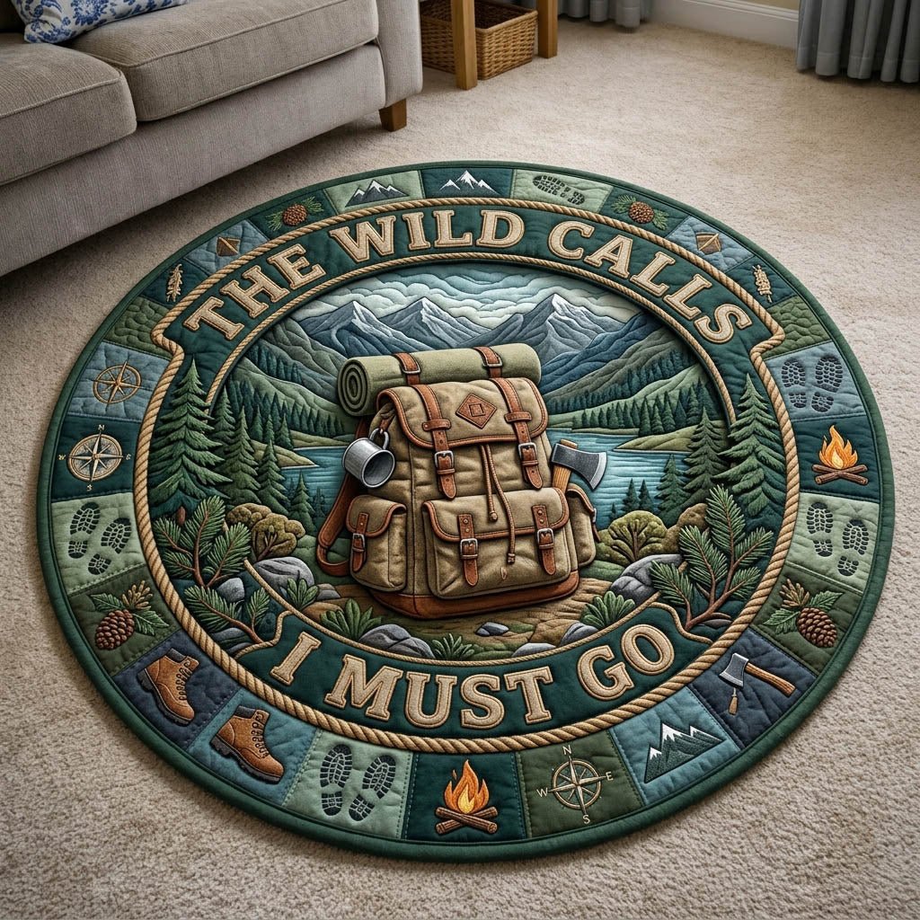 Camping Life Round Mat Rug - Nature Design | Serene Home Decor