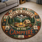 Camping Life Round Mat Rug - Nature Design | Serene Home Decor