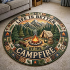 Camping Life Round Mat Rug - Nature Design | Serene Home Decor