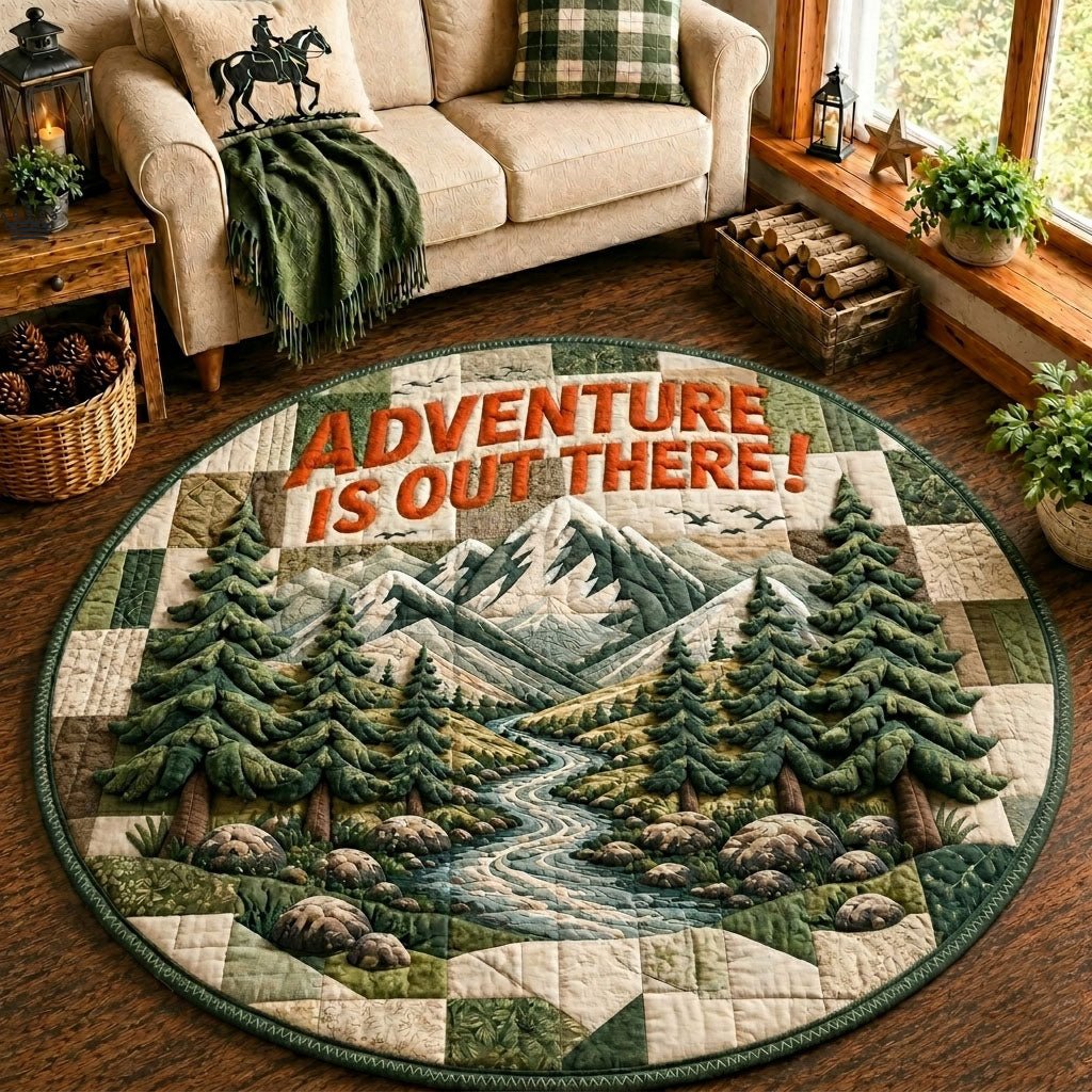 Camping Round Mat Rug - Nature Design | Serene Home Decor