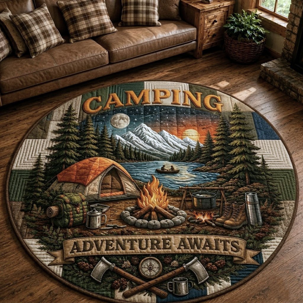 Camping Round Mat Rug - Nature Design | Serene Home Decor