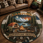 Camping Round Mat Rug - Nature Design | Serene Home Decor
