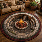Camping Round Mat Rug - Nature Design | Serene Home Decor