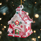Candy Cane Cottage Christmas Ornament