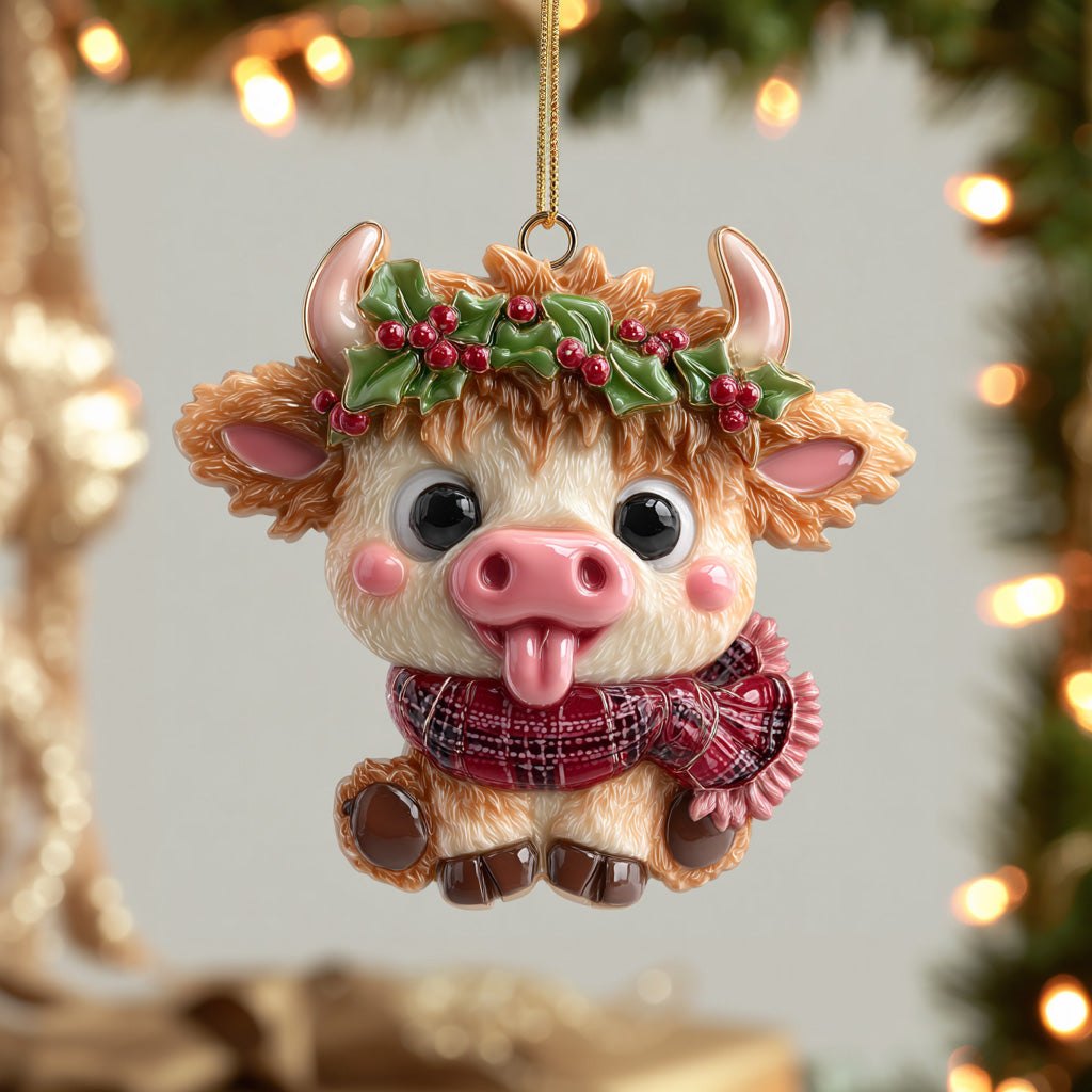 Candy Moo Christmas Ornament