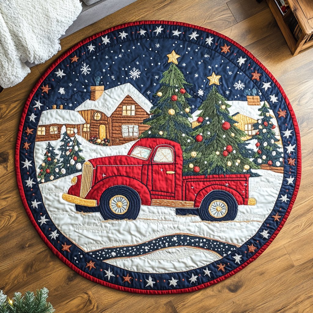 Candy Cane Lane Round Mat Rug - Nature Design | Serene Home Decor