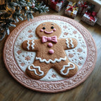 Candy Cane Lane Round Mat Rug - washable non-slip printed rug