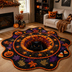 Candy Corn Gaze Custom Shape Area Rug - Nature Design | Die-Cut Non-Slip Rug - washable non-slip printed rug