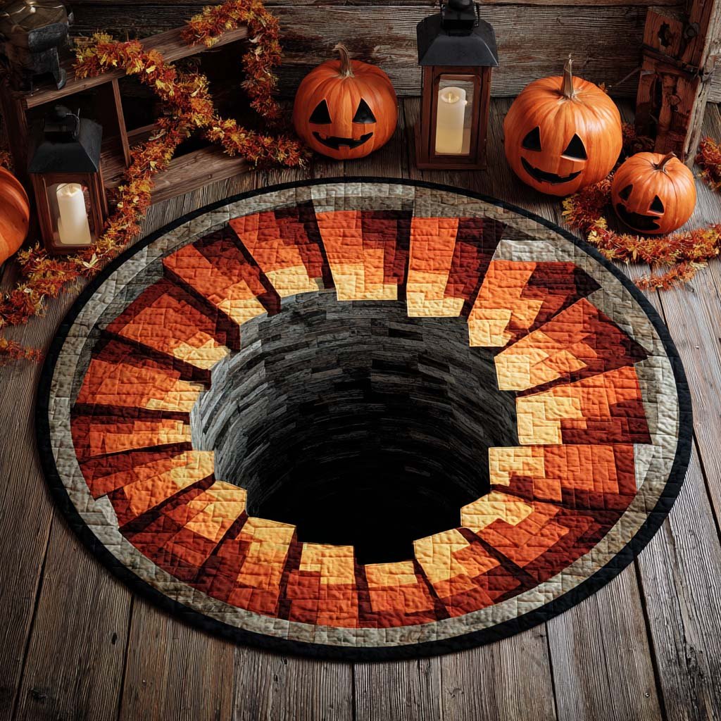 Candy Corn Spiral Round Mat Rug - washable non-slip printed rug