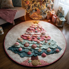 Candy Crush Tree Round Mat Rug - washable non-slip printed rug