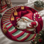 Candy Gnome Round Mat Rug - washable non-slip printed rug