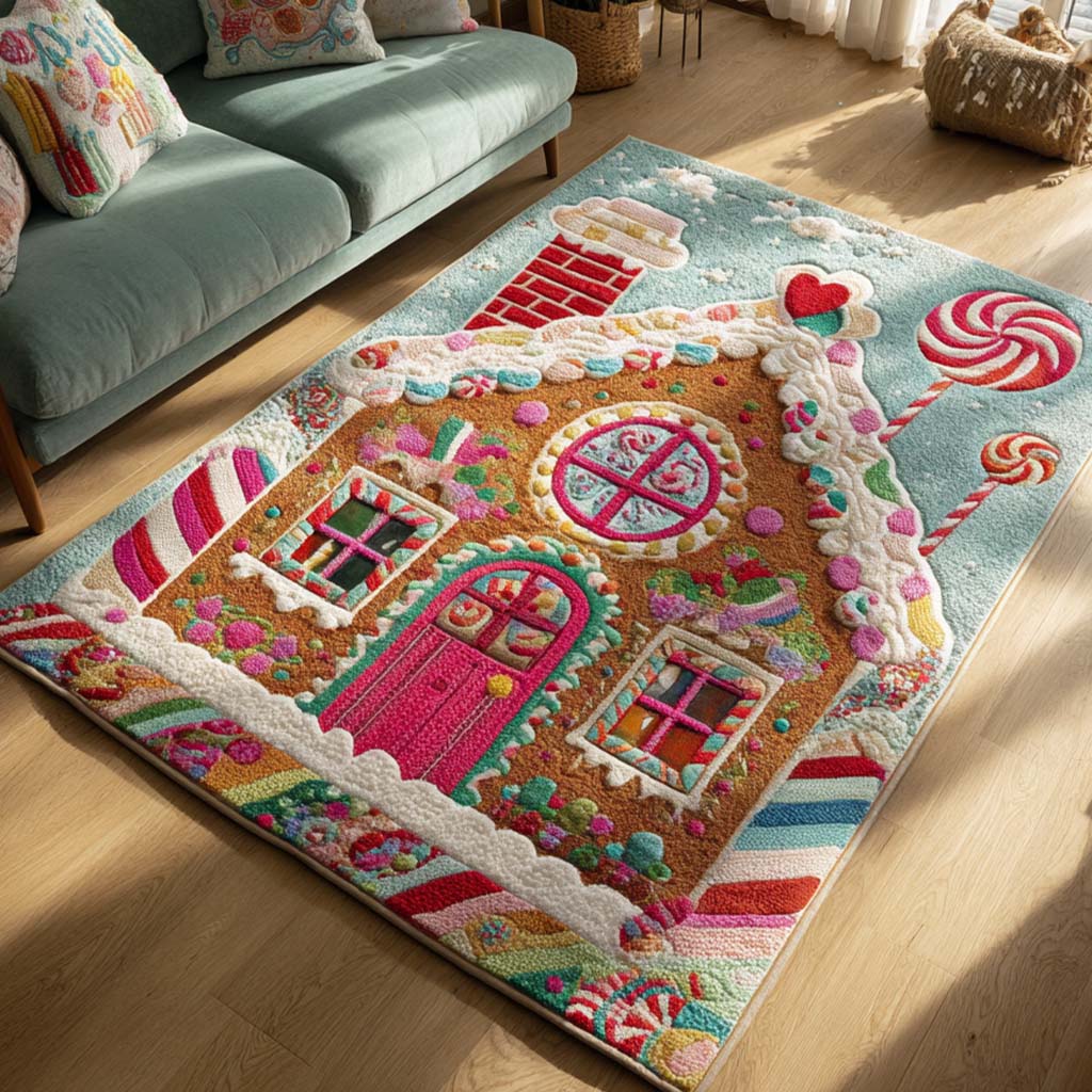Candy House area rug in a living room