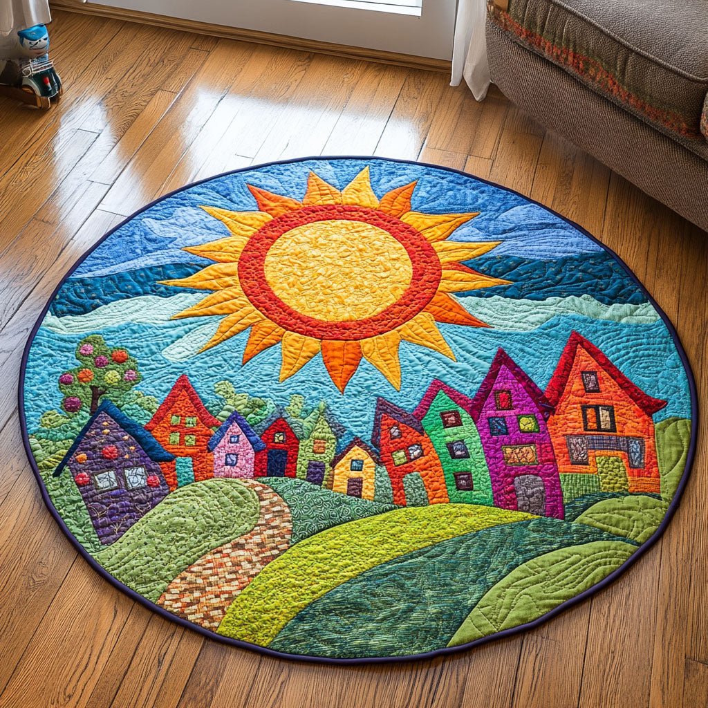 Candy Town Round Mat Rug - washable non-slip printed rug