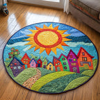Candy Town Round Mat Rug - washable non-slip printed rug