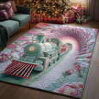Candy Wonderland Express area rug in a living room