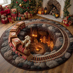 Canyon Spiral Express Round Mat Rug - washable non-slip printed rug