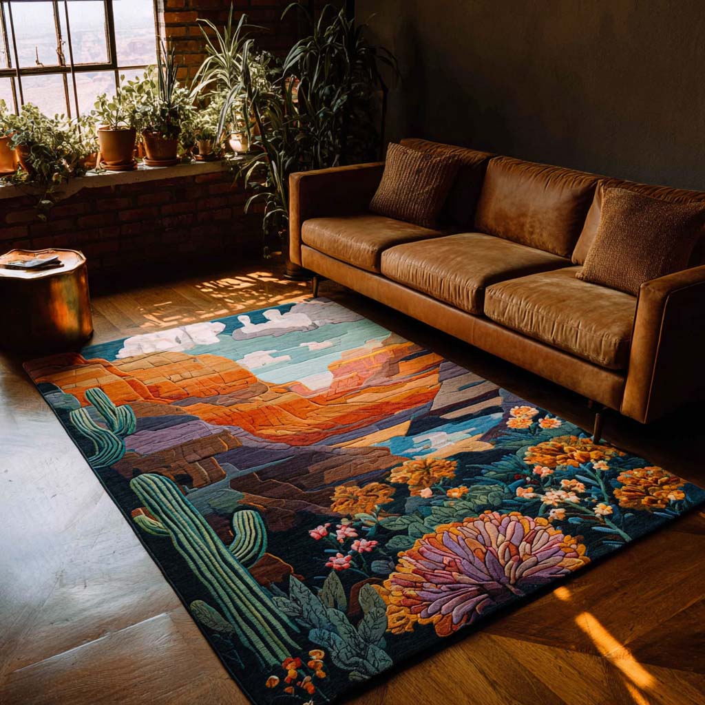 Canyon View area rug in a living room