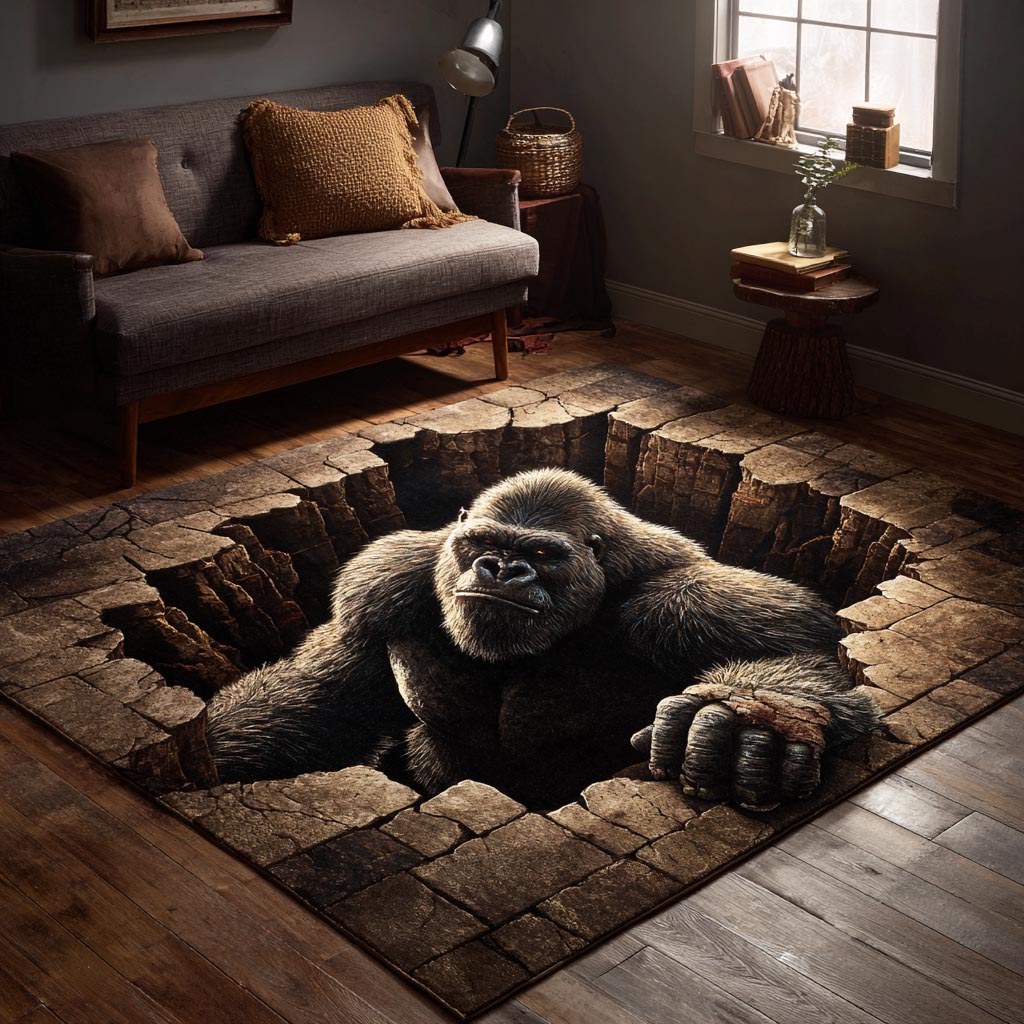 Canyon Watcher area rug in a living room