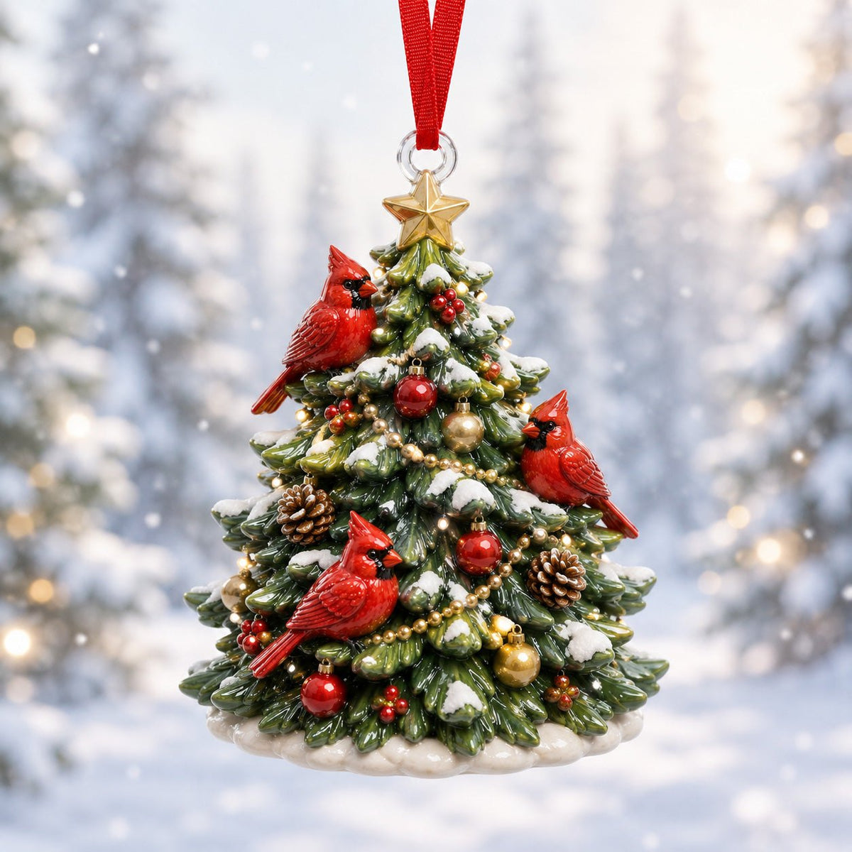Cardinal Christmas Tree Christmas Ornament