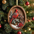 Cardinal By the Chapel Christmas Ornament