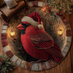 Cardinal Blessings Round Mat Rug - Nature Design | Serene Home Decor